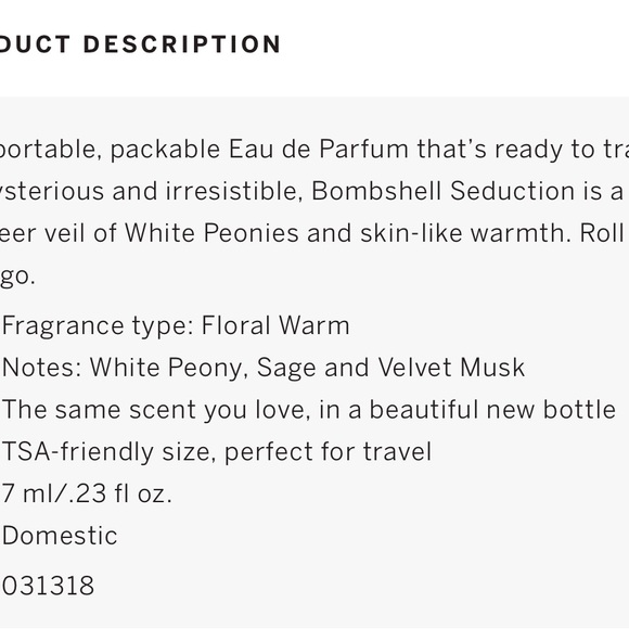 Bombshell Perfume 3.4oz and Rollerball .23oz Bombshell Seduction Lotion 8.4oz - Picture 11 of 11